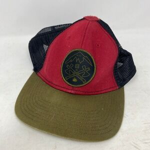 5.11 Tactical Trucker Hat Mens Red Green Black Mesh Snapback Mountain Axe Patch